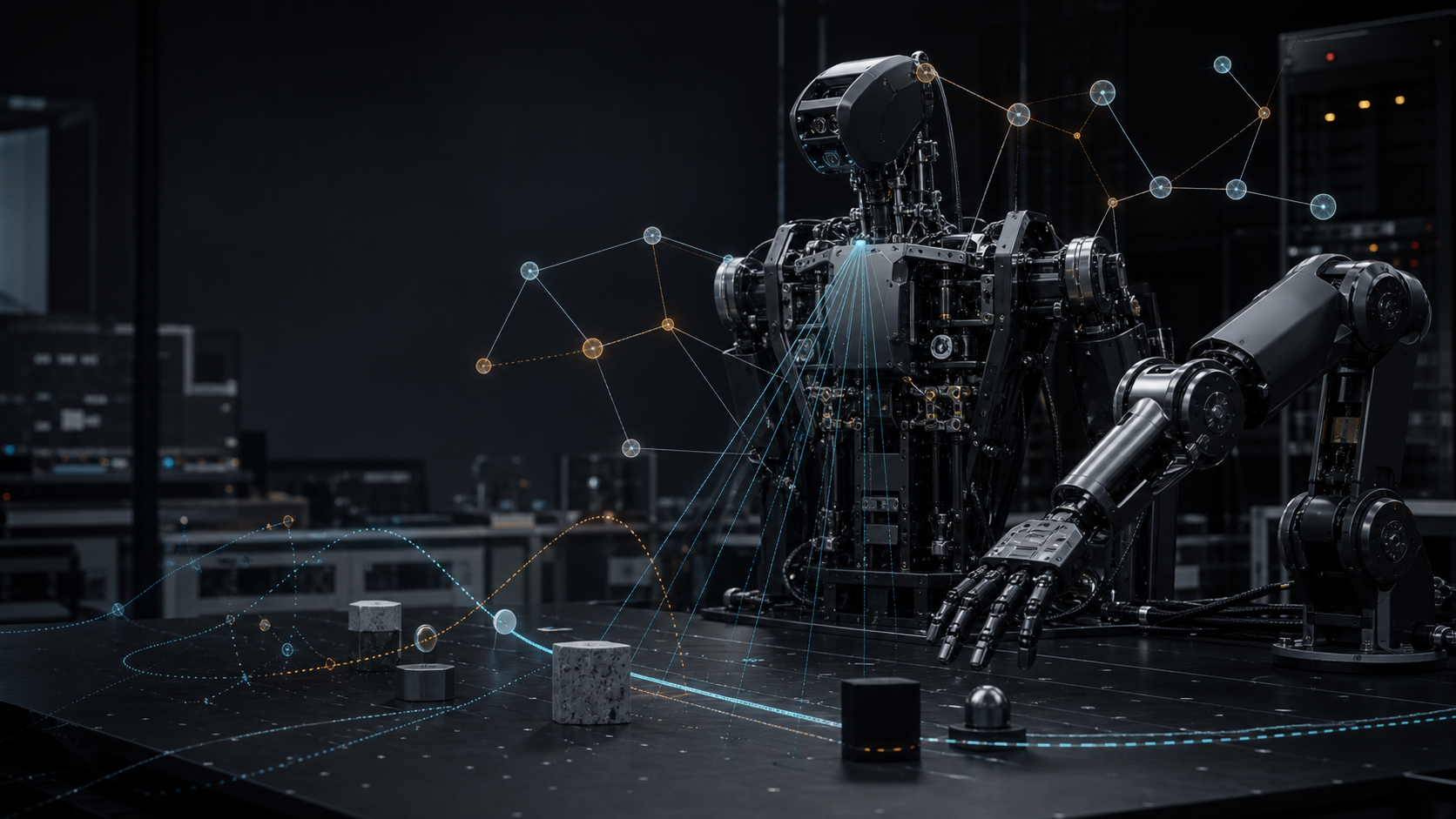 Physical AI robot and knowledge graph visualization